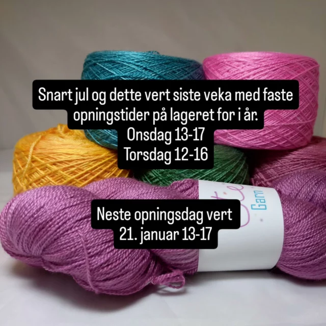Vil du koma innom når eg ikkje har opningstider kan me som vanleg avtala det.